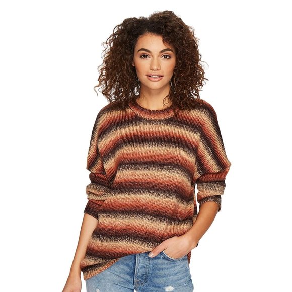 Obey Sweaters - OBEY 'Skelter' oversized drop shoulder striped crewneck sweater